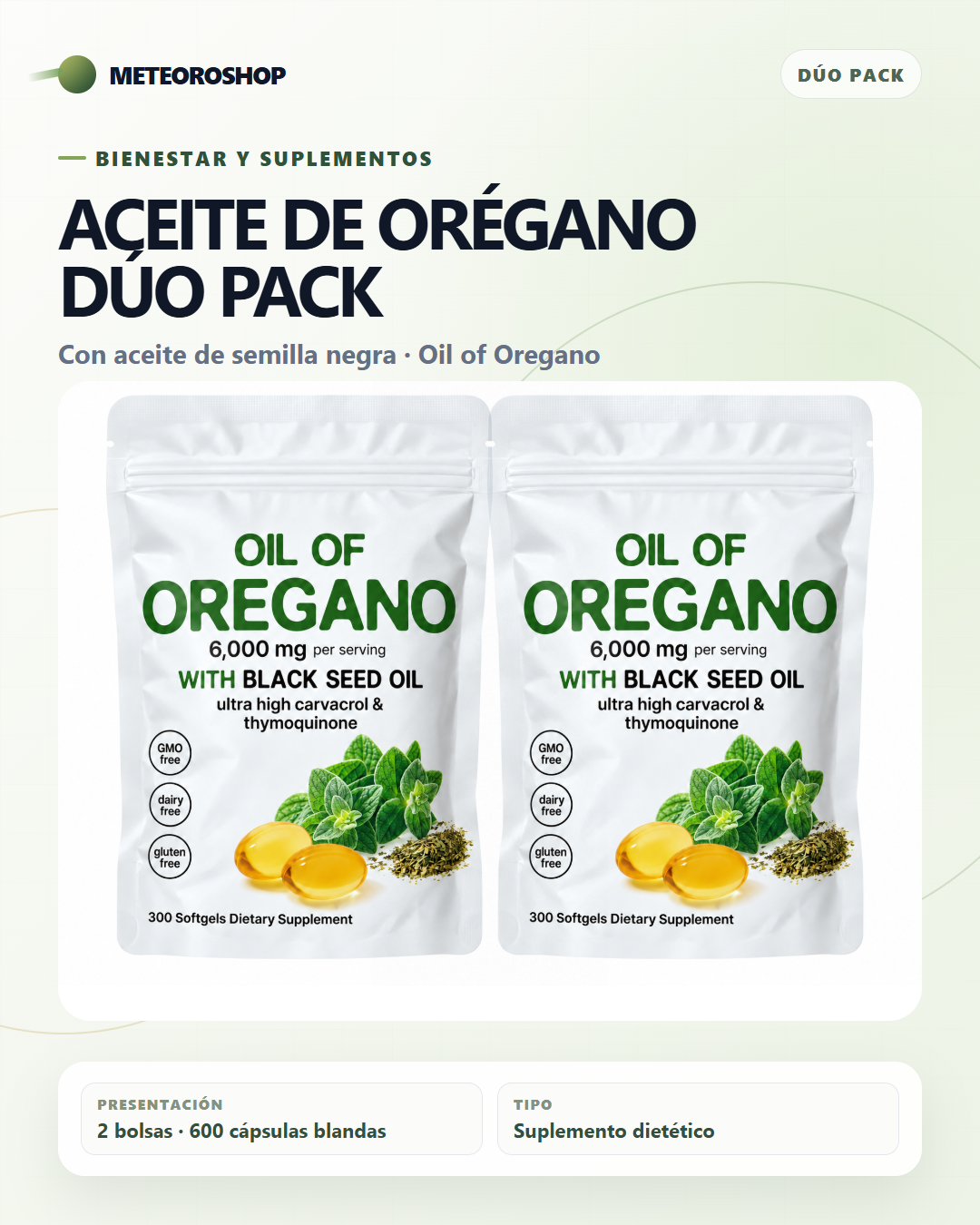 Combo Aceite de Orégano - 2 unidades